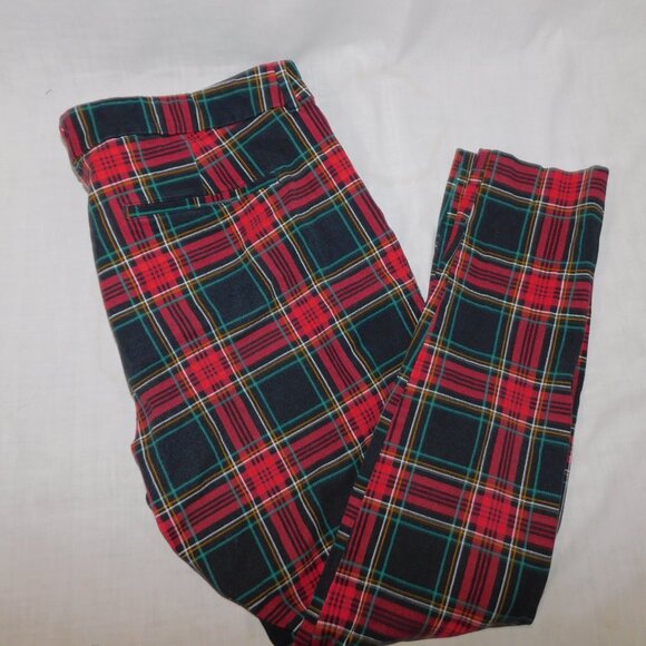 Old Navy Womens 16 Red Black Green Plaid Pixie Pant - Picture 4 of 6